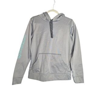 Patagonia Mens Poly Hoody Logo Gray Thick Pullover Hiking Outdoors Medium